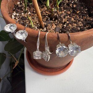 3 Pairs of Swarovski Crystal Earrings